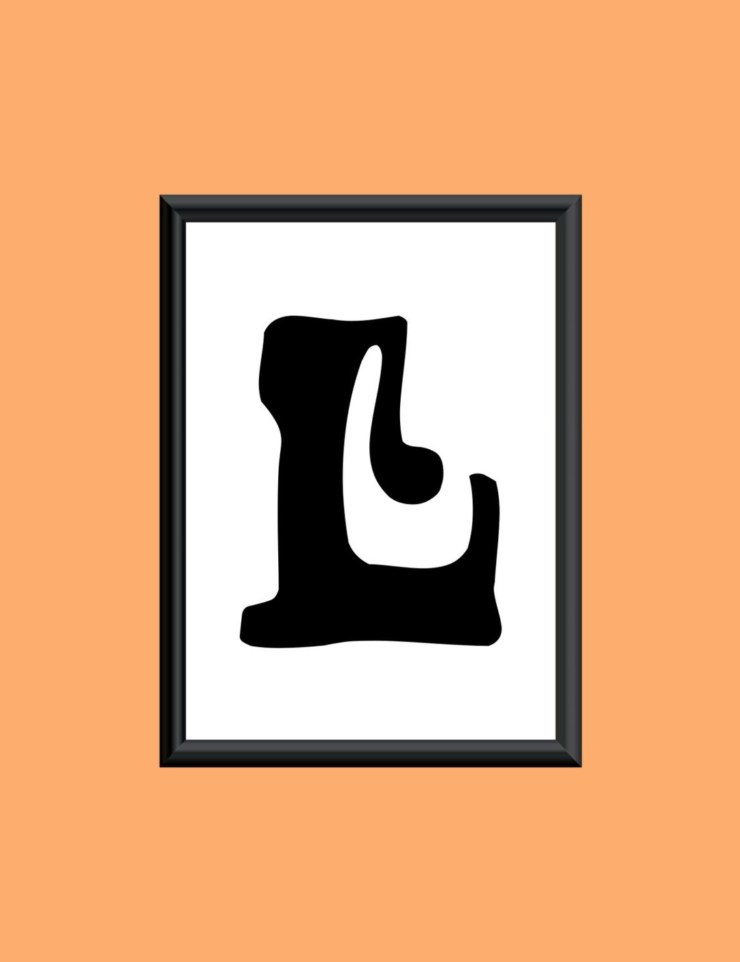 L64 Lettering Typography Digital Print Monogram Initial Wall Art Sixties Letter L - Etsy