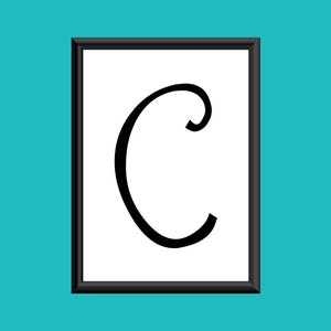 Typography DIGITAL PRINT Monogram Initial Wall Art Sybil Letter C 5x7