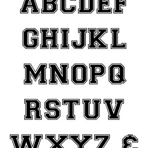 Typography DIGITAL PRINT Monogram Initial Wall Art Varsity Letter B 5x7 image 2