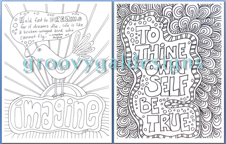 The Groovy Gal Coloring Collection 2015 Set One 20 page Instant Download Zentangle Style Coloring Book image 4