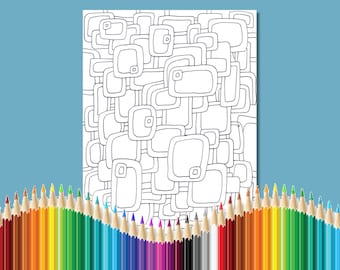 Coloring Pages for Adults Infinity Rectangles Zentangle Instant Download