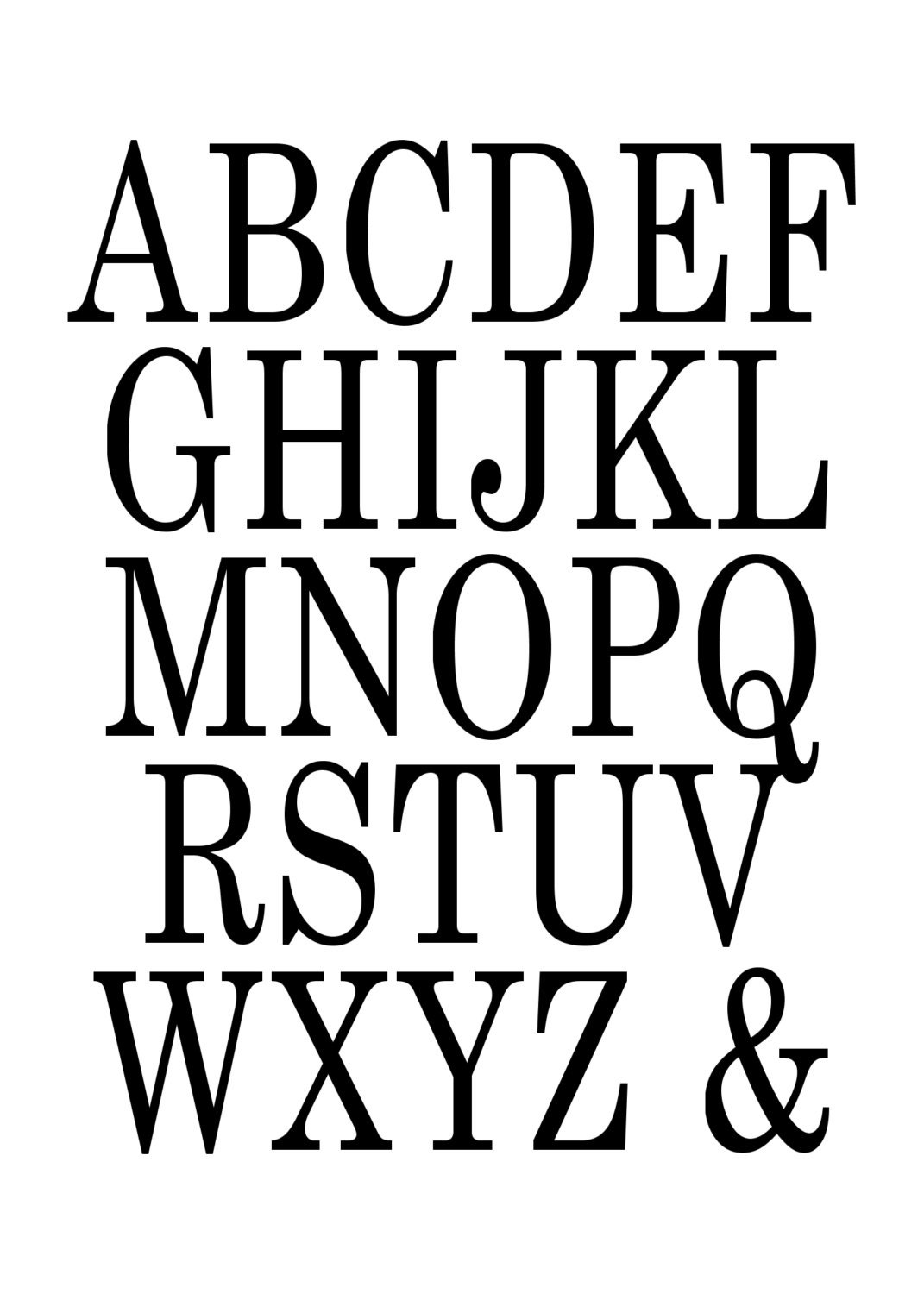 Typography Digital Print Monogram Initial Wall Art Century Letter I - Etsy