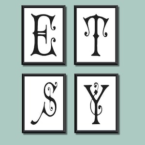 Typography Digital Print Monogram Initial Wall Art Carmencita Letter G image 3