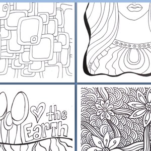 The Groovy Gal Coloring Collection 2015 Set One 20 page Instant Download Zentangle Style Coloring Book image 5