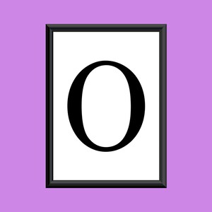 Typography Digital Print Monogram Initial Wall Art Century Letter O