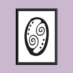 Typography Digital Print Monogram Initial Wall Art SpaGirl Letter O