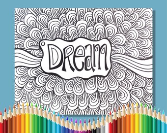 Coloring Pages for Adults Dream Instant Download