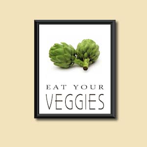 Healthy Diet Eat Your Veggies Kitchen Art Decor DIGITAL PRINT image 1