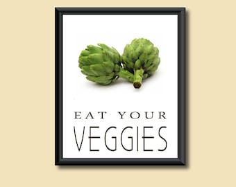 Healthy Diet Eat Your Veggies Kitchen Art Decor DIGITAL PRINT