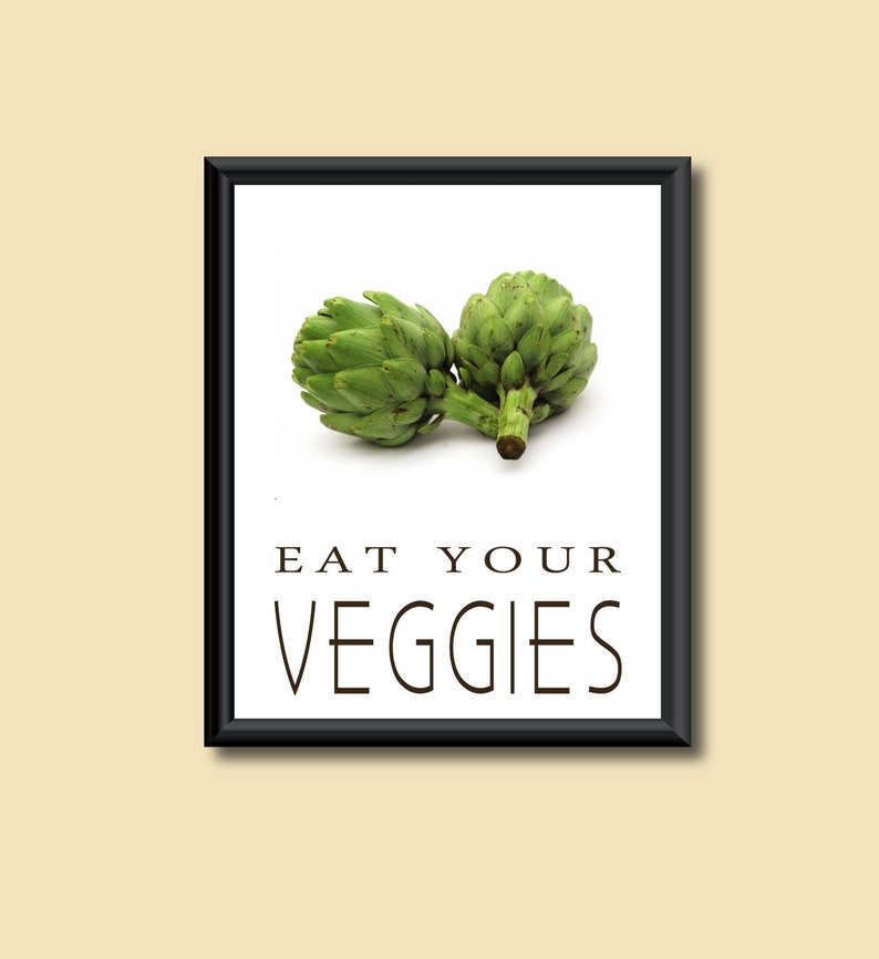Healthy Diet Eat Your Veggies Kitchen Art Decor DIGITAL PRINT image 1