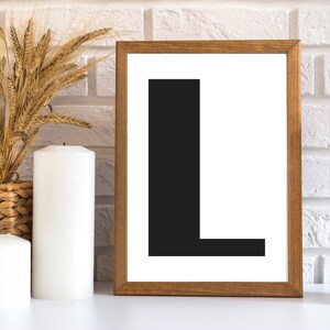 Typografia Ścienna | Pobieranie Cyfrowe | 5x7 | Monogram Początkowa Litera L Czcionka Boogie Nights | Prezent na parapetówkę | Pokój dziecięcy | Szablon do szycia