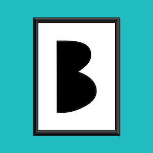 Typography DIGITAL PRINT Monogram Initial Wall Art Sybil Letter B 5x7
