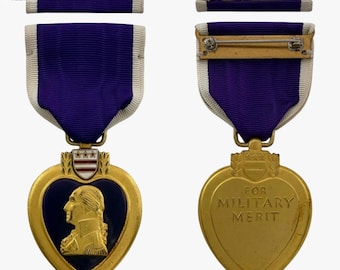 US-amerikanische Purple Heart-Medaille für militärische Verdienste aus dem Zweiten Weltkrieg, Ordensspange, Artikelnummer 0025