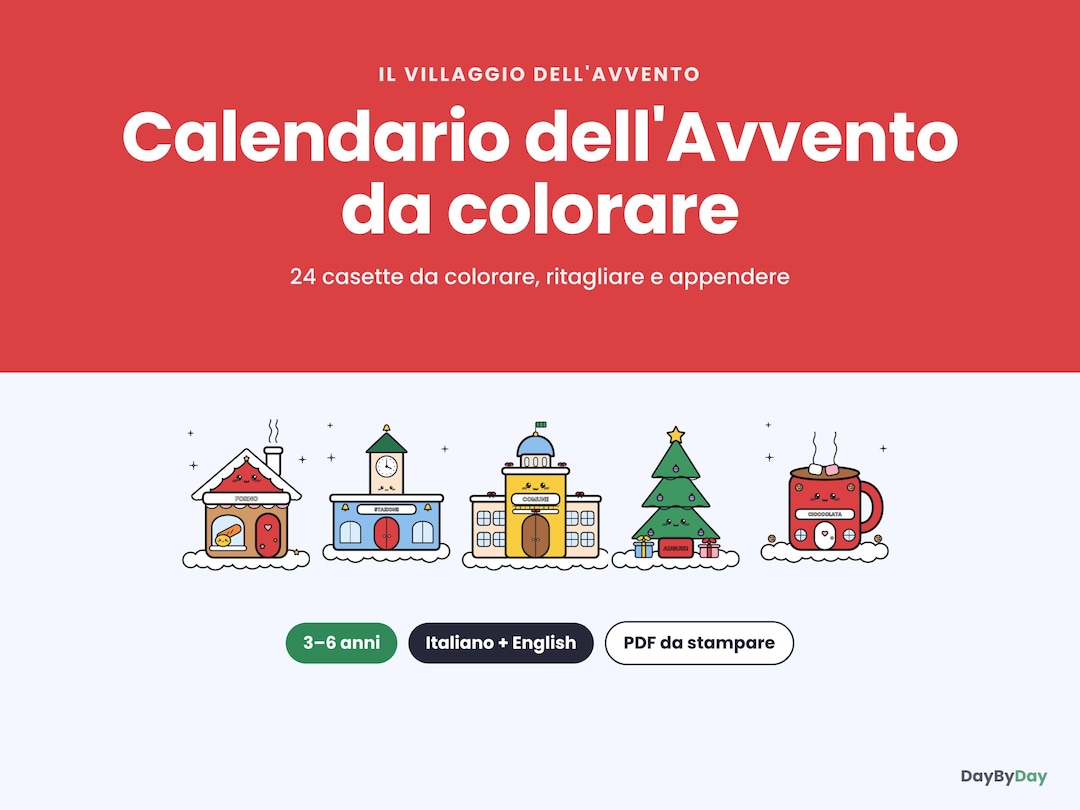 Advent Calendar Coloring Pages for Kids, 24 Printable Christmas ...