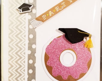 Graduation Party! Good Luck Success Donut Handmade Greeting Card * Donut Lovers