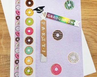 Graduation Party! Donut Handmade Greeting Card * Donut Lovers