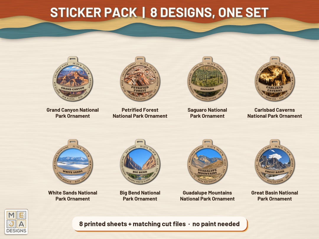 Swothwest Sticker Desert Southwest National Park Ornament Set Sticker Pack for Laser ...