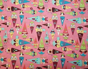 Fairyville on Pink - Fabric By The Half Yard 18 inches x 44 inches