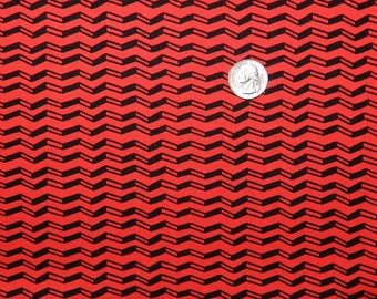 Poppy Lane Red Chevron - Fabric By The Yard