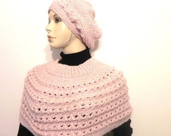 shoulder most hat handknitted wool and mohair pink blush shawl stole winter women fashion accessories
