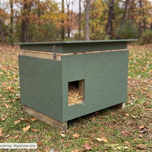 Another AI-edited 3D rendering of the Insulated Outdoor Cat Shelter. Digital plan only; no physical item ships.