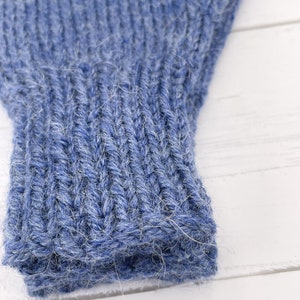 Ready To Ship Touch of Alpaca Fingerless Gloves in Country Blue Man's Large image 7