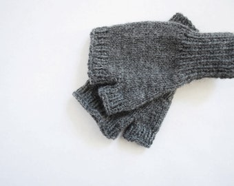 Oxford Grey Fingerless Gloves in Your Choice of Size