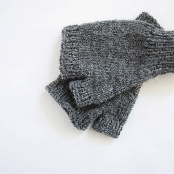 Oxford Grey Fingerless Gloves in Your Choice of Size