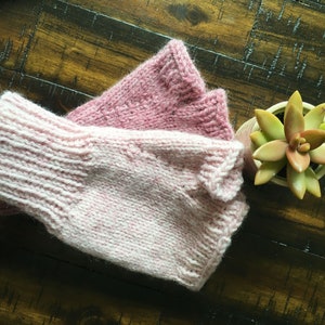 Blush Heather Fingerless Gloves in Your Choice of Size