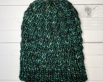 Emerald Green Cable Knit Spinnaker Beanie