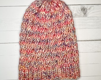 Light Pinky Peach Cable Knit Spinnaker Beanie