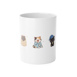 Kawaii Comfy Cat Mug - Cozy Sleeping Cats Mug, Cat Nap Coffee Mug, Cute Ceramic Mug Gift for Cat Lovers 11oz