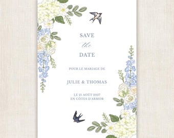 Save the Date Wedding Fine Art | Chic Floral Wedding Stationery | DIY Canva Template (digital download)