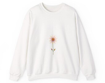 Sudadera con estampado botánico de flores silvestres, regalo de Acción de Gracias, estilo minimalista.
