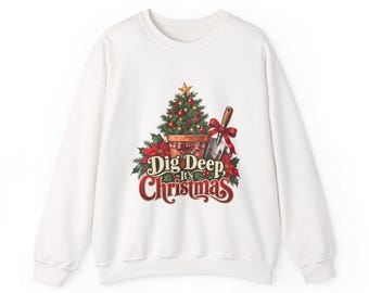 Sudadera de cuello redondo con diseño de jardín navideño