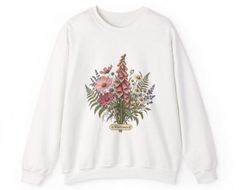 Vintage Botanical Print Sweatshirt