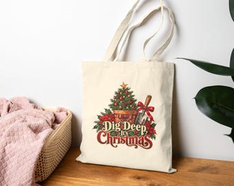 Christmas Garden Tote Bag - Seasonal Decor