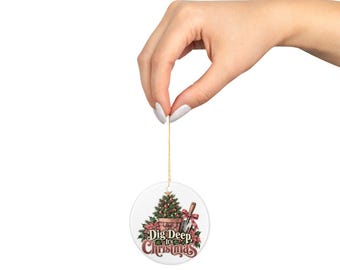 Christmas Garden Ornament - Vintage Watercolor