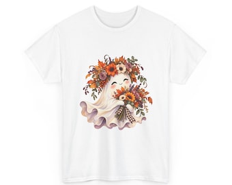 Floral Ghost Halloween Tee - Unisex