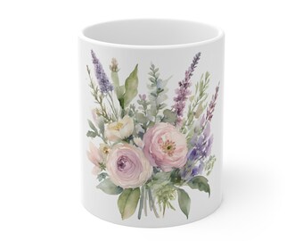 Birthday floral mug for her