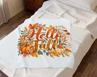 Hola otoño, manta de felpa de terciopelo