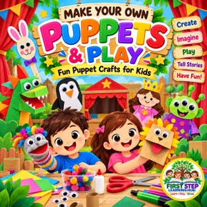 10 DIY Puppet Craft Projects for Kids, Sock, Paper Bag, Finger Puppets (PDF)