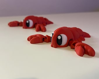 Figura articulada de langosta impresa en 3D, juguete flexible de animales marinos, objeto de colección para escritorio (6 cm)