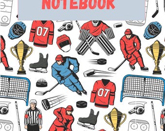 Cuaderno de hockey: Tema de hockey sobre hielo, diario deportivo
