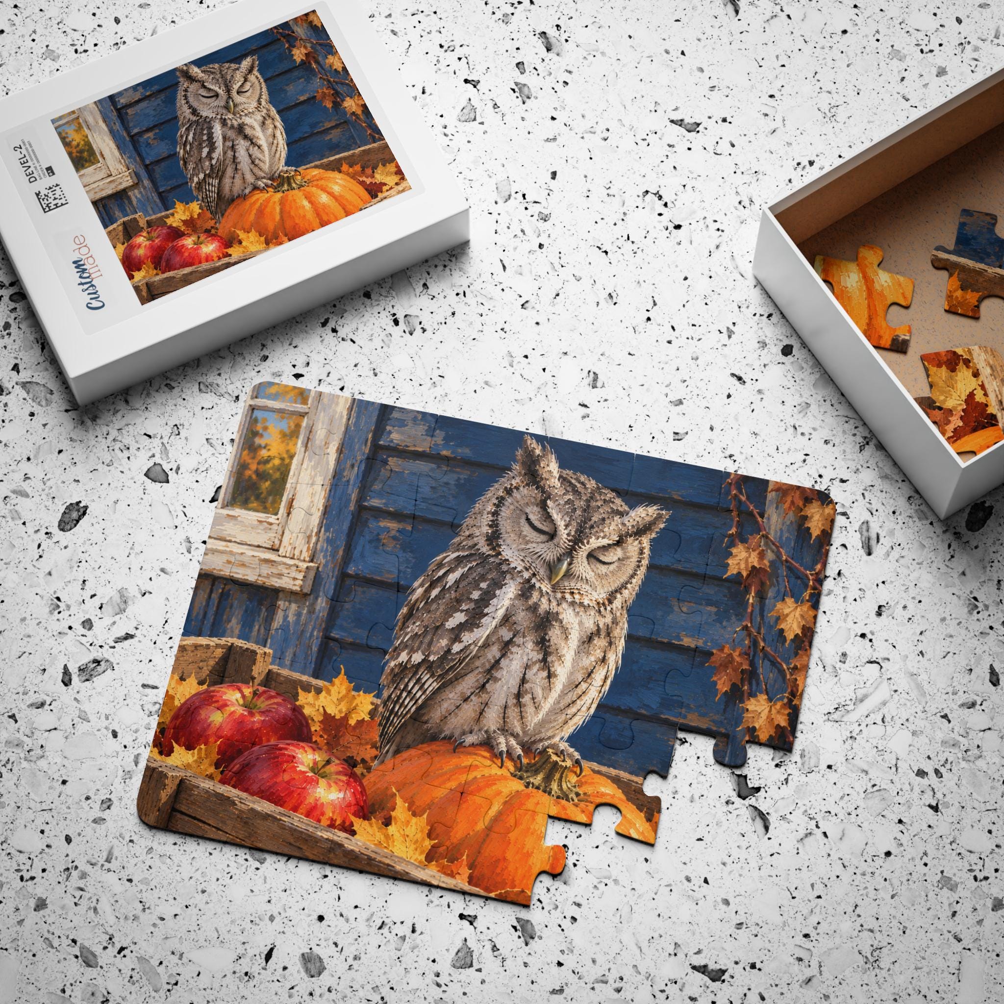 Dementia Puzzle 30 Piece, Sleeping Owl on Pumpkin, Large Piece Jigsaw Puzzle for Seniors, Alzheimers