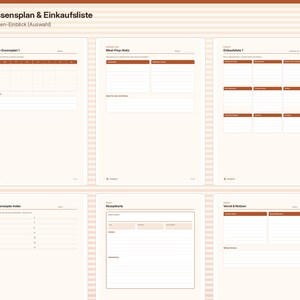 Piano alimentare e lista della spesa stampabili, piano alimentare settimanale, piano del menu, scheda ricetta, PDF A4 A5 immagine 3