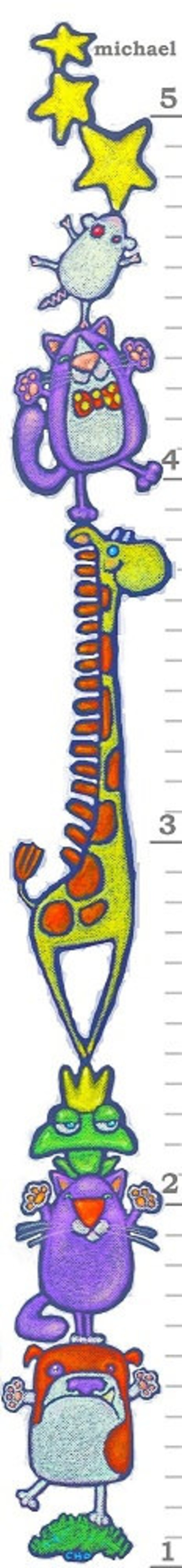 Tableau de croissance de toile animale mignon diagramme de | Etsy