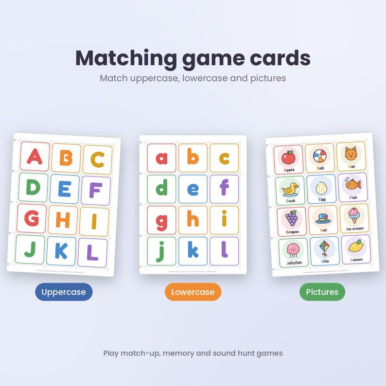 Alphabet Flashcards Printable, ABC Flash Cards PDF With Uppercase ...