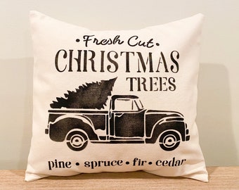 Farmhouse Fresh cut Christmas trees pillow