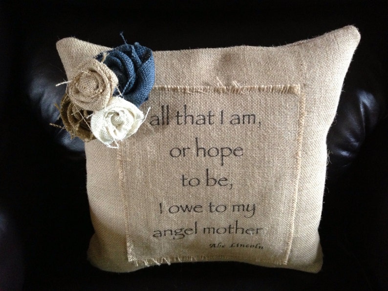 Burlap Mother's Day/Birthday Gift Pillow Etsy